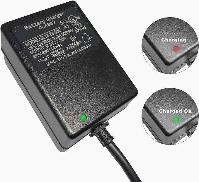 FLHFULIHUA12 Volt Charger for Kids Ride On Car Toys12v Battery Charger for Yamaha Raptor 700R Toyota FJ Cruiser Dumar MegaTredz Motion Trendz Power Supply Adapter for Children Electric Wheels Cars