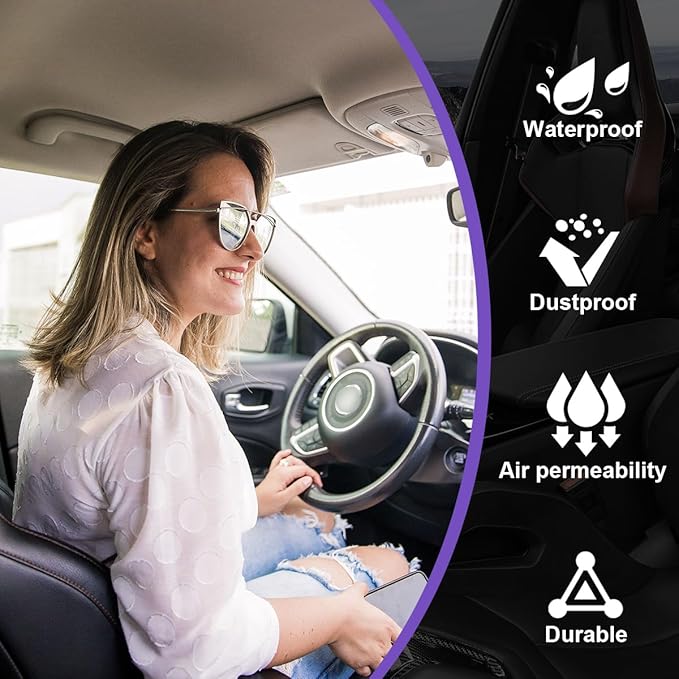 Car Center Console Pad, PU Leather Auto Armrest Seat Box Cover Protector, Comfortable Arm Rest Storage Box Mat for Vehicle Interior Protection, Universal Car Accessories (Carbon Fiber Blue)