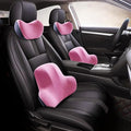 Car Headrest & Lumbar Support Cushion for Kia Sportage NQ5 2023, Ergonomic Memory Foam Seat Headrest Neck Rest Cushion Travel Kit Removable for Neck Back Pain Relief,Pink