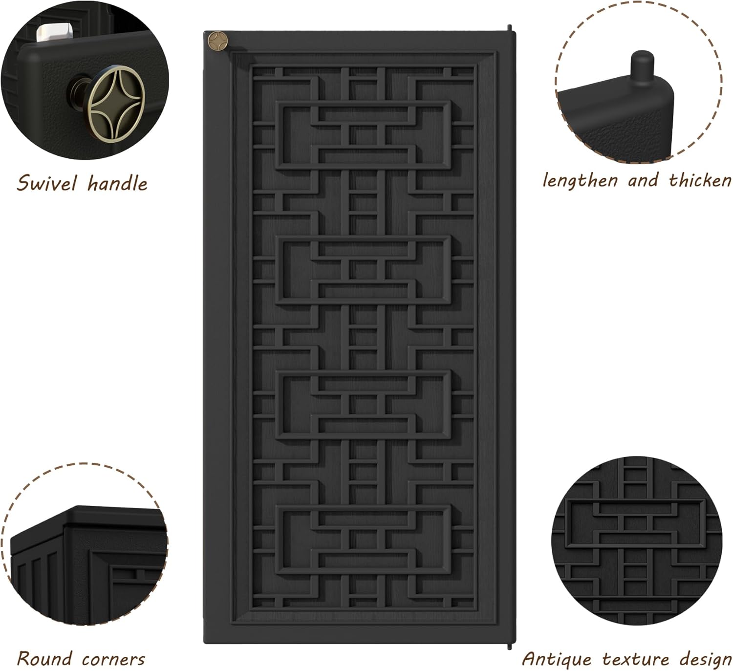 Outdoor Storage Cabinet Waterproof with Shelf,Resin Storage Sheds Outdoor Cabinets for tub towels/chemicals/grill items/Patio/Garden/Backyard, Size 34.3''L*15''W*36.2''H（Black）