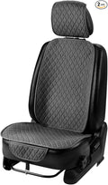 1 Pack Linen Car Seat Cover Front Seat Covers Soft & Breathable Front Premium Covers with Non-Slip Protector Universal Fits Most Automotive, Vans, SUVs, Trucks (1Pack Dark Grey)