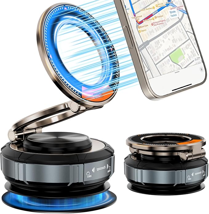 Magnetic Car Phone Holder for Mag-Safe [108+LBS Suction & 3200gf Magnetic] 360° Adjustable Ultra Suction Cup Phone Holders for Your Car/Gym/Mirror, Car Mount for iPhone & Android
