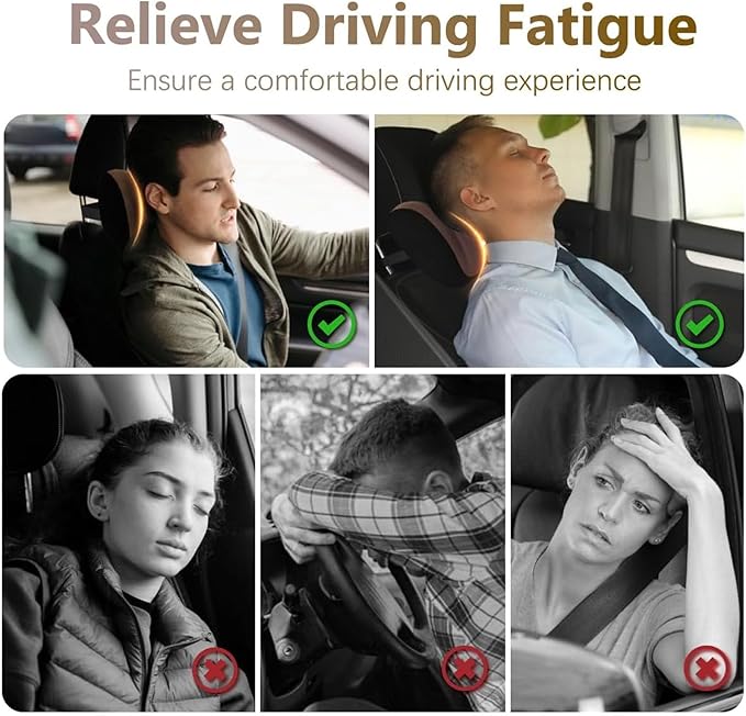 2025 Car Headrest & Lumbar Support Cushion, Car Lumbar Support Pillow and Neck Pillow Kit, Ergonomic Seat Headrest and Backseat for Neck Back Pain Relief (Blue)