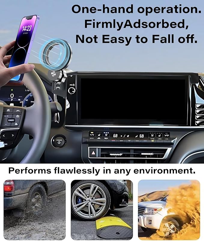 Car Phone Holder for Toyota Camry 2025 2026 Accessories Apply to 12.3 Inch Touch Screen Fixed Clip MagSafe Cell Phone Mount Hands-Free 360° Rotation