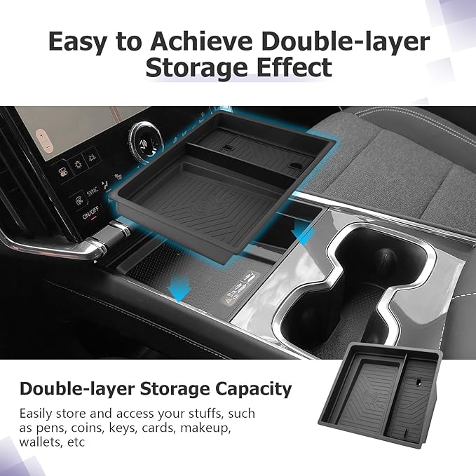 LUWU 2025 2026 Acadia Center Console Organizer Compatible with 2024-2026 GMC Acadia Elevation/AT4 Accessories Under Screen Organizer Storage Tray ABS Material (Not for Denali Trim)
