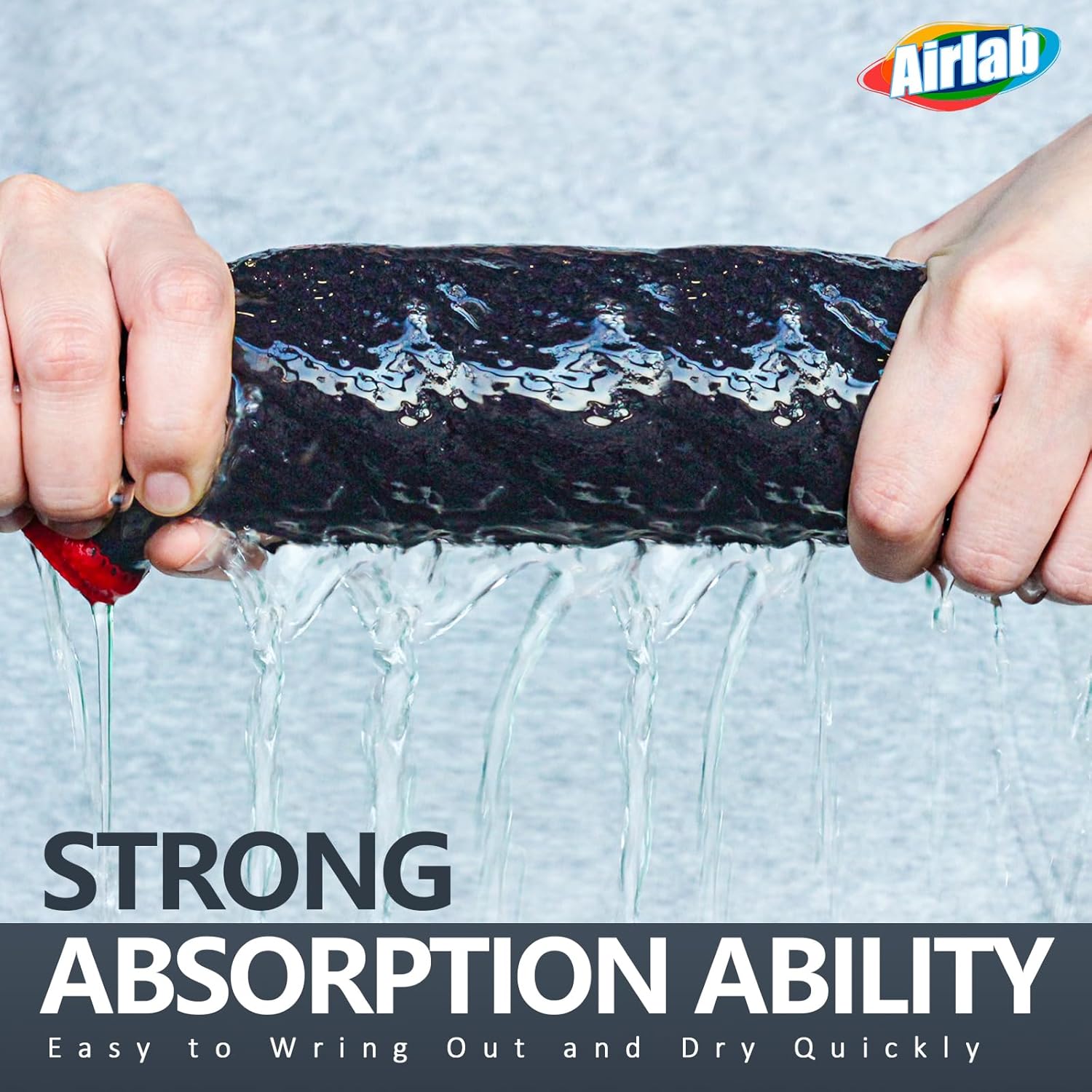 Airlab Microfiber Cleaning Cloth Waffle Weave Dust Rags for Household Kitchen Towel Absorbent Quick Drying Cleaning Rags Streak Free Lint Free, 6 Pack,12 x 12 Inches, Grey