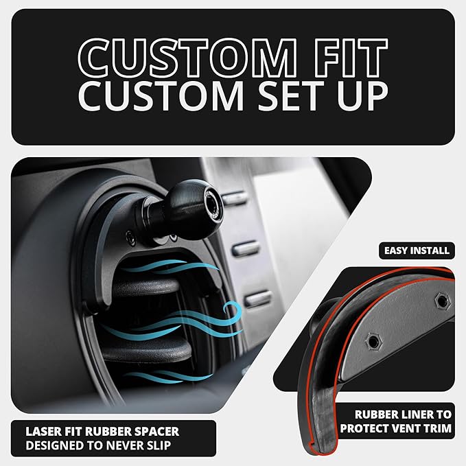 Tackform Link Vent Phone Mount Compatible with 2016-2023 Toyota Tacoma and 2014-2021 Toyota Tundra | Aluminum | Zero Slip | Universal Magnetic Phone Holder | 2" Arm | Red | (NOT MAGSAFE Compatible)