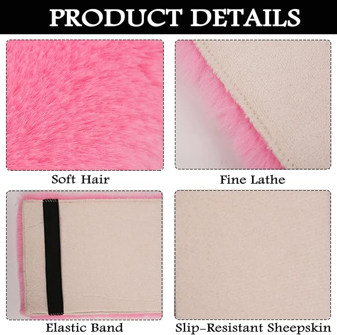 Fluffy Furry Armrest Cover for Car, Auto Center Console Cover Pad Car Soft Console Pad Wool Fur Armrest Seat Box Cover Protector Universal Fit for Most Vehicle, SUV (Pink)