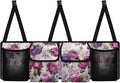 Pink Purple Rose Backseat Trunk Organizer for Car Organization Women Large Capacity Cargo Bag,4 Compartments,Car Accessories
