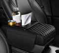 Car Armrest Center Console Cover for Acura MDX 2000–2025, Center Console Pad with Cup Holder, Multifunctional Armrest Cushion,B Black