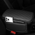 Center Console Cover Fit for Kia Sorento 2003-2025 with 2 Storage Bags Waterproof Leather Quilted Pattern Car Armrest Cover Cushion Anti - Slip(Black)