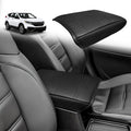 Muslogy Center Console Armrest Cover Compatible with 2017 2018 2019 2020 2021 2022 Honda CR-V Comfort Armrest Pad Arm Rest Cushion Vegan Leather Protector Black Regular Thick