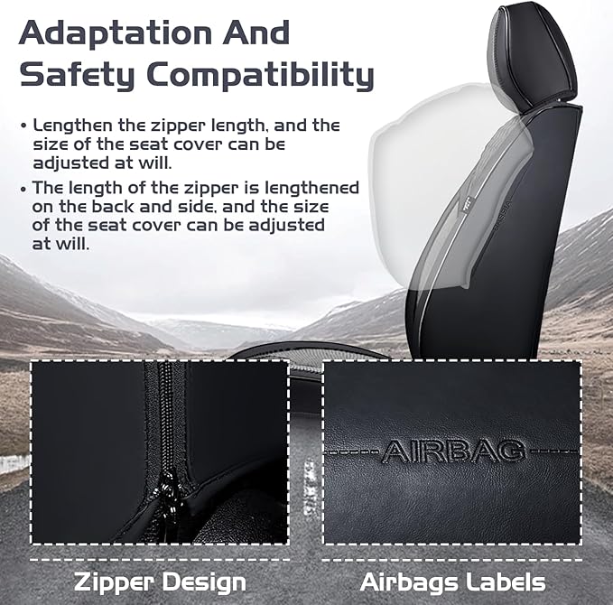 Truck Seat Covers for Toyota Tundra 2008-2026, Waterproof Premium Leather Full Coverage Car Seat Cover, Muscle Sport Style Auto Interior Seat Cover Sets (Full Set/Black Gray)