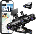 4K STARVIS 2 Dash Cam Front and Rear, 360° 4 Channel Dash Camera for Cars, Car Video Recorder with AI Driver Monitor System, Free 128GB Card, 5GHz WiFi GPS, WDR Night Vision HDR,24H Parking Mode(N900)