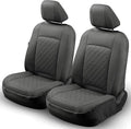 GIANT PANDA 2PCS Front Car Seat Cover for Subaru Outback Forester Crosstrek Legacy Impreza, Faux Leather Bucket Seat Covers (Black)