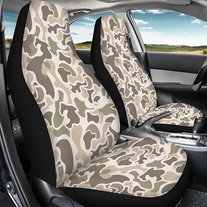 Car Seat Covers Elastic Fabrics Camo Duck Hunter Car Seat Covers Front Seats Only Universal Fit for Most Vehicles, Easy to Install and Clean Accessories All-Season Protection