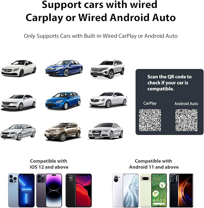 Sunweyer 2024 Latest Wireless CarPlay & Android Auto Dongle 2 in 1 Auto Connect Box,USB Type-C Port,Supports Online Updates Wired to Wireless Adapter