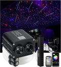 20W RGBW Twinkle APP Dual-Head Pure White Shooting Star Fiber Optic Lights, 1000pcs*0.03in(9.8ft/3m) Optical Fiber Star Ceiling Light Kit for Car Headliner Star/Home