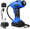 AstroAI C2 Cordless Tire Inflator Air Compressor 20V Rechargeable Battery Powered 160PSI Portable Handheld Air Pump with 12V Car Power Adapter Digital Pressure Gauge for Cars Motorcycles Blue