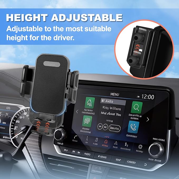 Car Phone Holder Fit for 2021-2025 Nissan Rogue / 2019-2025 Altima / 2020-2025 Sentra Accessories Phone Mount 8-inch Screen Fixed Clip, Cell Phone Automobile Cradles Hands-Free 360 Degree Rotation