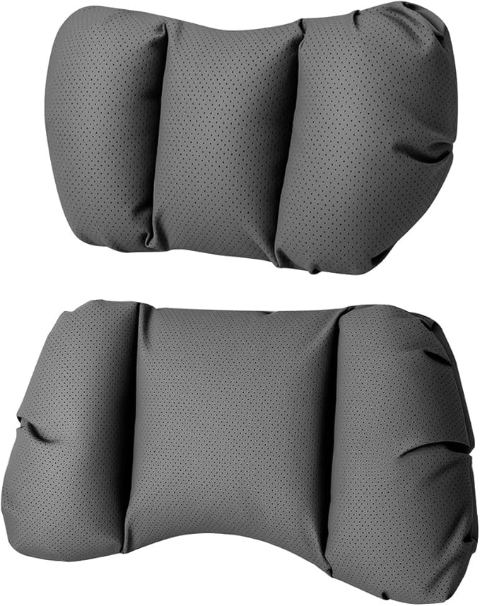 Car Neck Pillow & Lumbar Support for MINI F56 2022-2024 Ergonomic Breathable Mesh Auto Seat Back Cushion Headrest,Black-Neck & Lumbar Set