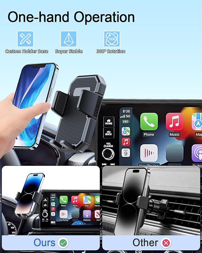 PZK Car Phone Mount for 2022-2025 2026 Chevy Chevrolet Silverado 1500/GMC Sierra 1500 LT/RST/ZR2/LTZ/LT Trail Boss/High Country Accessories 13.4-Inch Screen Auto Lock Chevy Phone Holder 360° Rotation