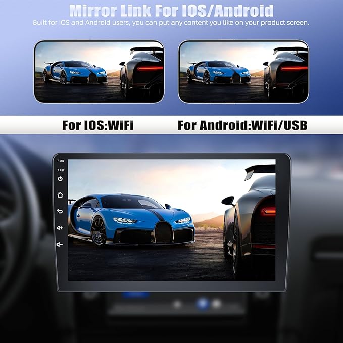4 Core+64G Car Stereo Radio for Honda Civic 2006-2011 with Wireless Carplay Android Auto,10.1" Android 15 Touchscreen Car Radio with WiFi GPS Mirror Link Bluetooth EQ FM RDS SWC + Backup Camera