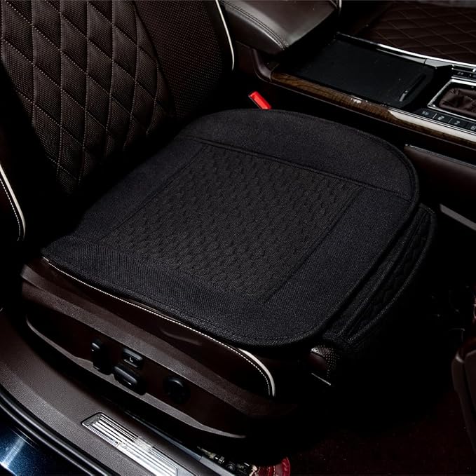 Linen Car Seat Covers,Cooling Bottom Seat Covers for Cars,Universal Car Seat Pad Cushion Breathable,Ventilated Only 2Pc Front Seat