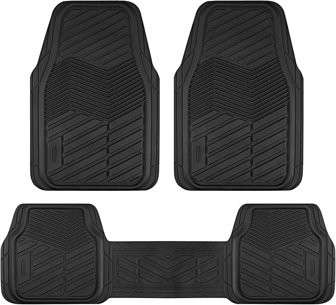 Rubbermaid Car Mats Full Set – All Weather Car Floor Mats Universal Trim-to-Fits Design,Heavy Duty Car Mats for Cars, SUVs, Trucks,and Vans - Gray