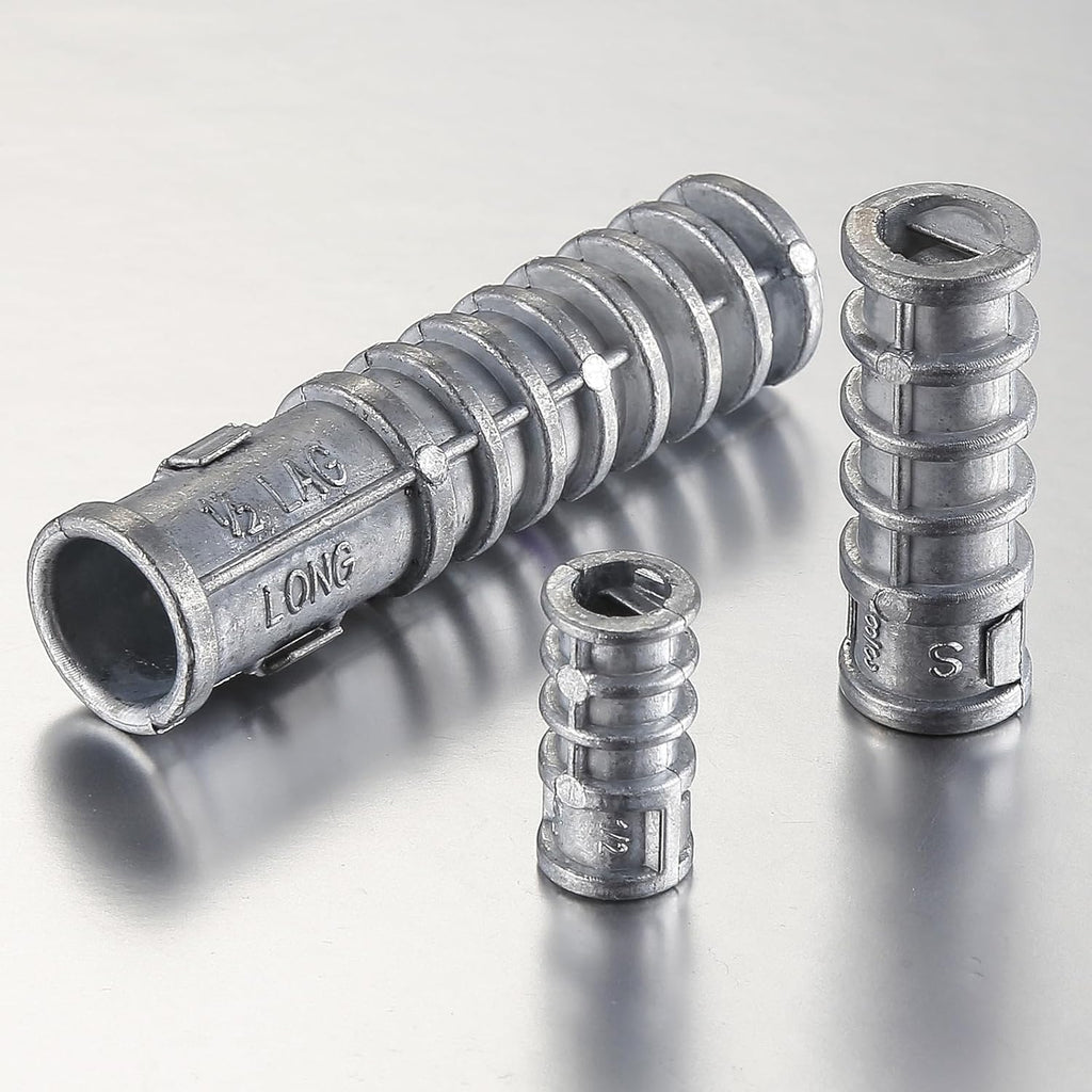 Wensilon(50pcs) 1/2 * 1-3/4 Lag Shield Anchor Long Zinc Alloy Bolts Concrete Anchors, Zinc Alloy Masonry Anchors Hole