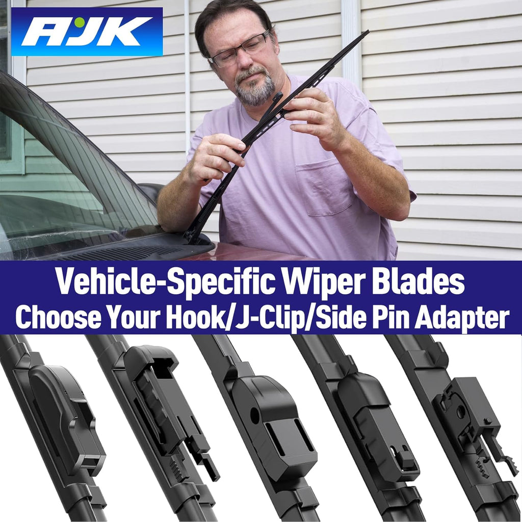 AJK Windshield Wiper Blade, OEM Quality Front Windshield Wipers for Chevrolet Malibu 2009 2010 2011 2012, 24" 21" Window Blades (Set of 2)