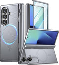 Poetic Revolution Flex Case for Galaxy Z Fold 7, [Foldable Kickstand][Hinge Protection][MagSafe Compatible], Full Body Galaxy Z Fold 7 Slim Cover with Built-in-Screen Protector, Silver Grey