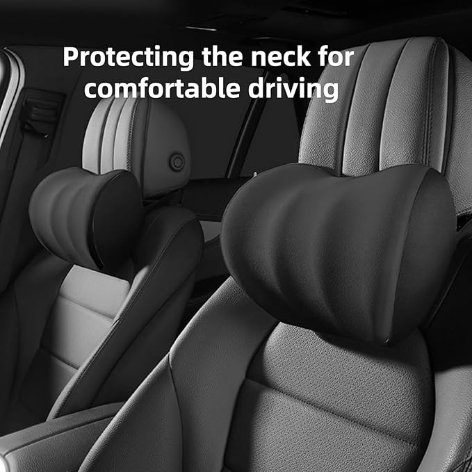 Car Headrest Lumbar Support Cushion for Toyota RAV4 5.Generation RAV4 Hybrid PHEV/RAV4 Prime 2018-2022, Ergonomic Seat Headrest Cushion for Neck Back Pain Relief Memory Foam Breathable Removable Cover