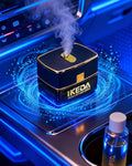 Smart Car Air Fresheners | Luxury Car Aroma Diffuser | with 120ml Long Lasting Perfume | Auto On/Off Car Diffuser | Mini Cube Diffuser for Car, Home by Ikeda (Black)