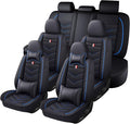Car Seat Cover 7 Seats for Hyundai Palisade 2020-2025, Durable Wear Resistant Waterproof Sport Seat Cover, Breathable No Odor Premium Leather Vehicle Seat Covers.(Luxury,Black Blue)
