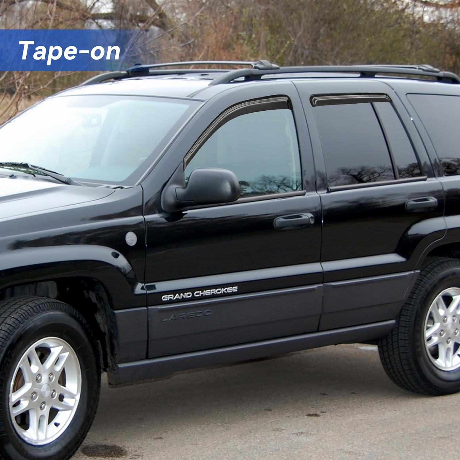 Window Visors Rain Guards Shield for 1999-2004 Jeep Grand Cherokee, Out-Channel Window Vent Wind Deflectors Visors Shades for 2004 Ford Ecosport (Brazil)