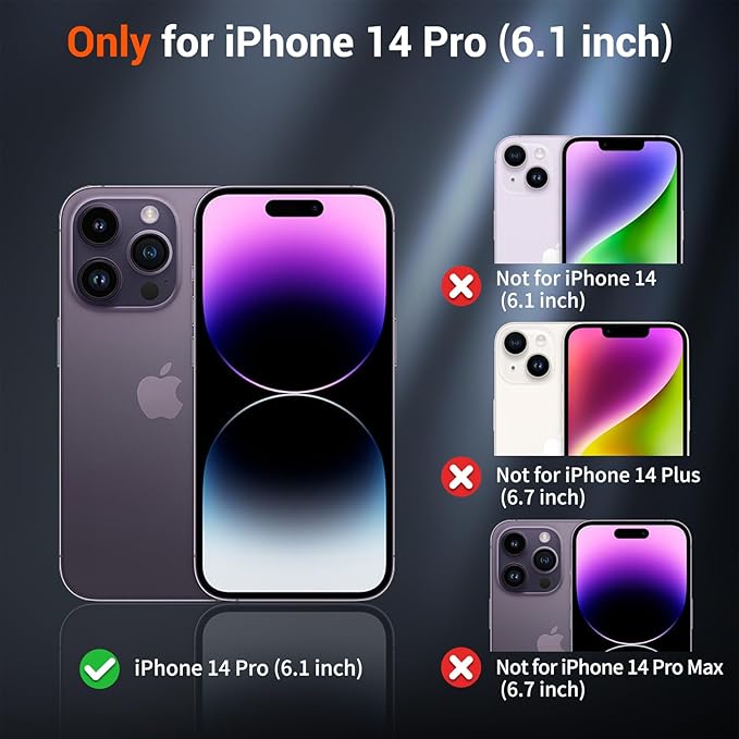 SUPFINE Magnetic for iPhone 14 Pro Case (Compatible with MagSafe) (Military Grade Drop Protection) Slim Translucent Matte Shockproof with Anti-Fingerprint Phone Case,Lavender Gray