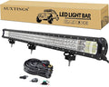 AUXTINGS 45 inch 612W LED Light Bar Triple Row Spot Flood Combo Beam Off Road Lights Waterproof Work Light with Wiring Harness for Jeep Trucks SUV ATV UTV Boat Lights, 12V 24V