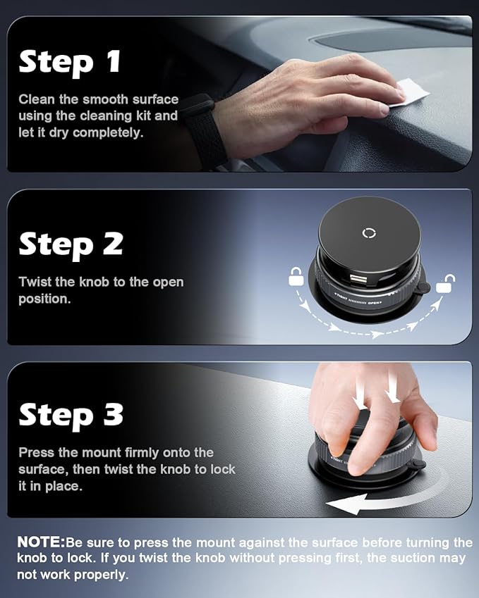CloudValley 15W Fast Wireless Charger Car Phone Mount, Vacuum Suction Cup Magnetic Phone Holder Design for MagSafe iPhone 17/16/15/14/13/12, 360° Adjustable & Foldable Stand for Dashboard/Windshield
