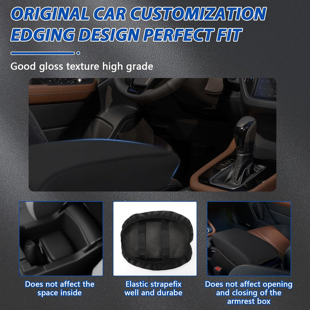 Center Console Cover Compatible with 2025 Subaru Forester, Leather Armrest Cover Arm Rest Box Lid Cover