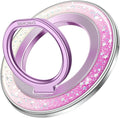 SYNCWIRE Magnetic Phone Ring Holder for MagSafe - Phone Grip Stand with 360° Rotation Finger Ring Kickstand Compatible with iPhone 17 16 15 14 13 12 Pro Max MagSafe Accessories,Galaxy Pink