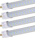 (Pack of 10 8 Foot LED Bulbs,150W 18800lm 6000K, Super Bright, T8 T10 T12 LED Tube Lights, FA8 Single Pin LED Lights, Clear Cover, V Shaped,to Replace Fluorescent Light Bulb