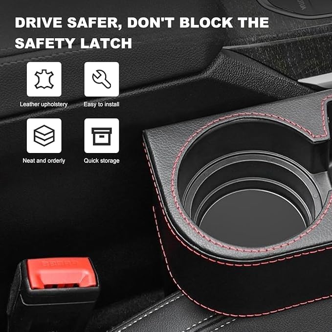 Car Seat Gap Filler Organizer, Multifunctional Auto Console Side Storage Box with Cup Holder, Universal PU Leather Cup Holder Front Seat Crevice Filler for Car Truck SUV (Gray)