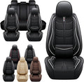 Leather Car Seat Covers Fit for Toyota Corolla Hybrid 2020-2024, 5 Seater Car Seat Cover, Premium Waterproof, Scratch Resistant Car Interior Accessories (Full Set Black White)