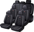 Car Seat Cover 7 Seats for Toyota Highlander 2001-2025, Waterproof Durable Premium Leather Car Seat Protector, Comfortable Anti-Slip Stylish Sport Seat Cover(7 Seats Standard,Black White)