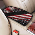 American Flag Print Car Armrest Cover Pad Vintage Star Black Red Arm Rest Seat Box Cushion Protector Scratch Resistant Lid Covers Fit for Most Cars Sedans Vans Truck SUVs