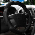 Car Steering Wheel Cover, 15" Breathable Ice Silk Auto Wheel Protector with Comfortable Grip, Anti-Slip Slip-on Steering Wheel Wrap Soft Hand Pad Cushion for Women Men (Black)