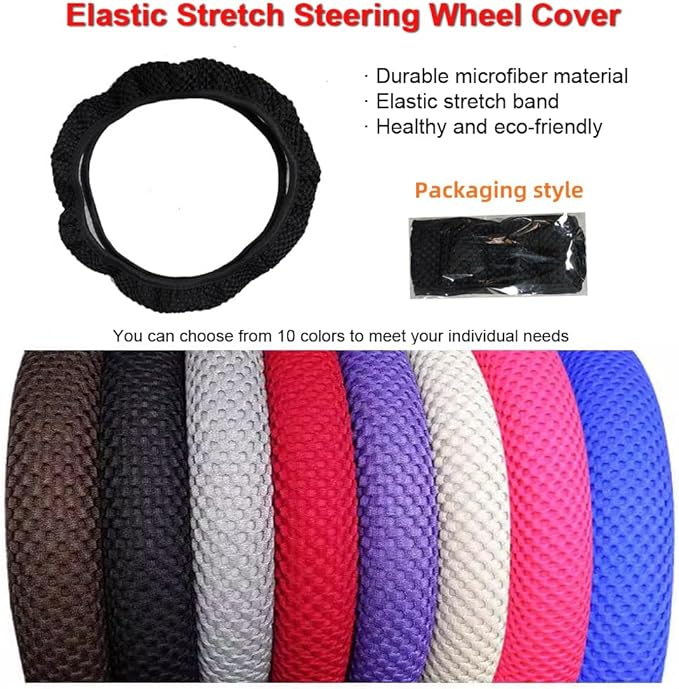 Hiflyer Car Steering Wheel Cover Women & Men, Universal 14.5-15 Inch Steering Wheel Covers, Soft Microfiber Car Wheel Cover Car Stuff Car Accessories Interior (Pink)