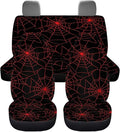 KEIAHUAN Red Spider Web Halloween Car Seat Covers Front and Rear Bench Seat Cushion Cover Universal Fits for Car, SUV, Sedan, Truck