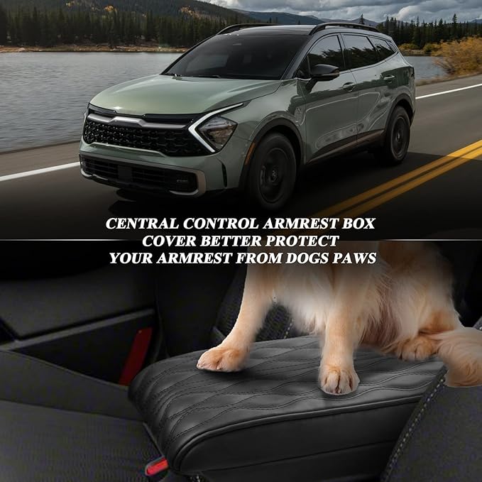 BIBIBO [Upgraded for 2025 2026 Kia Sportage Console Armrest Cover 2023-2025 2026 Kia Sportage NQ5 Console Lid,2023 Sportage Arm Rest Pad Cover Protector,2025 Kia Sportage Accessories Armrest Cushion